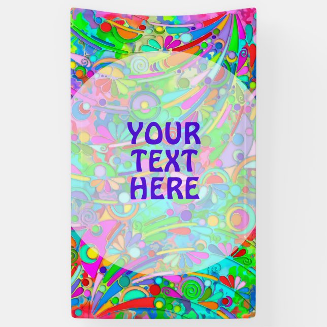 Hand And Digitally Painted Pattern Art 18 Banner (Vertical)