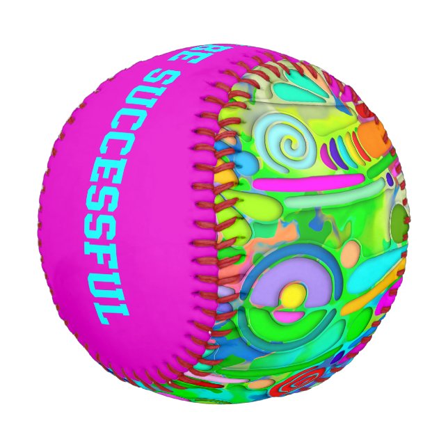 Hand And Digitally Painted Pattern Art 18 Baseball (Angled)