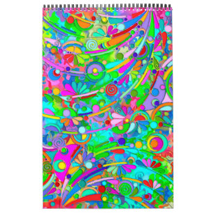 Hand And Digitally Painted Pattern Art 18 Calendar