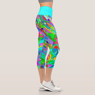 Hand And Digitally Painted Pattern Art 18 Capri Leggings