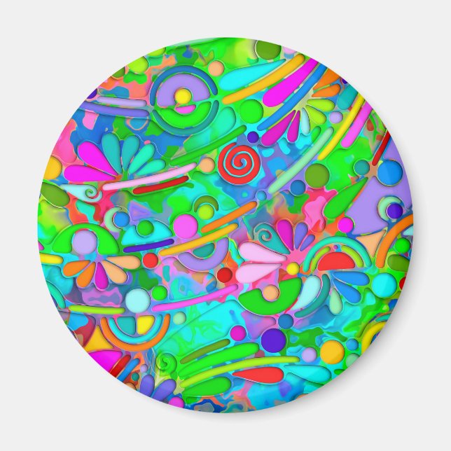 Hand And Digitally Painted Pattern Art 18 Magnet (Front)