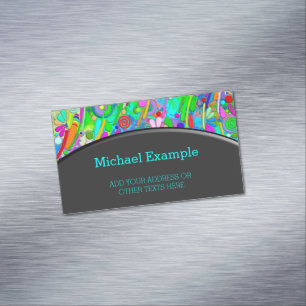 Hand And Digitally Painted Pattern Art 18 Magnetic Business Card