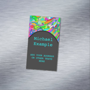 Hand And Digitally Painted Pattern Art 18 Magnetic Business Card