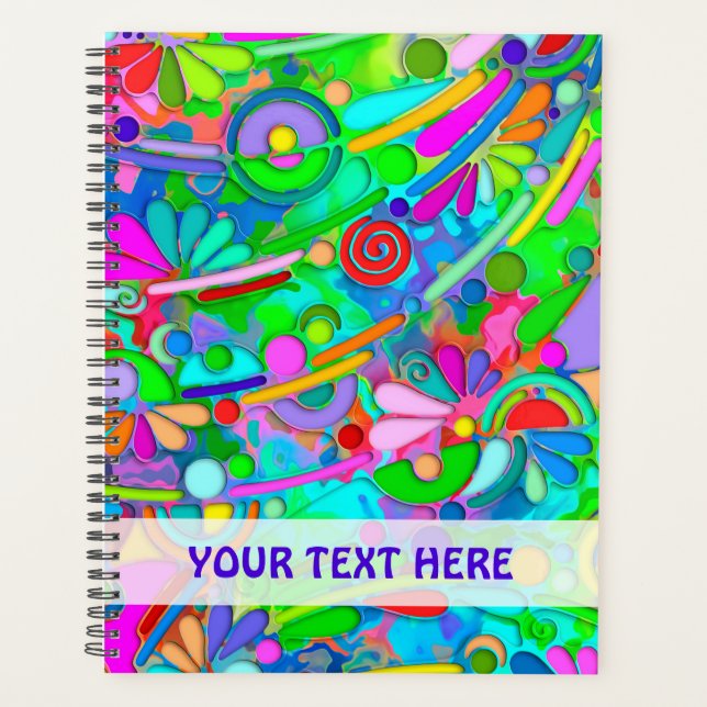 Hand And Digitally Painted Pattern Art 18 Planner (Front)