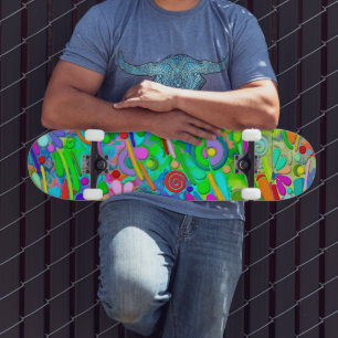 Hand And Digitally Painted Pattern Art 18 Skateboard