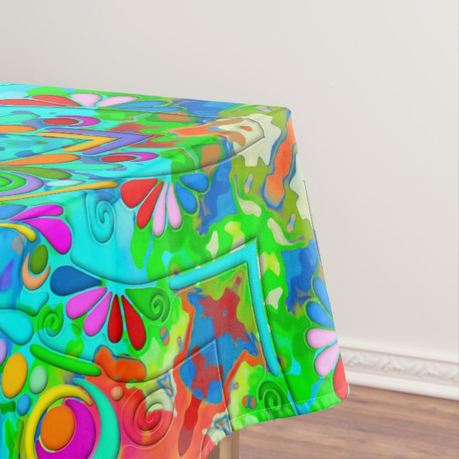 Hand And Digitally Painted Pattern Art 18 Tablecloth (In Situ)