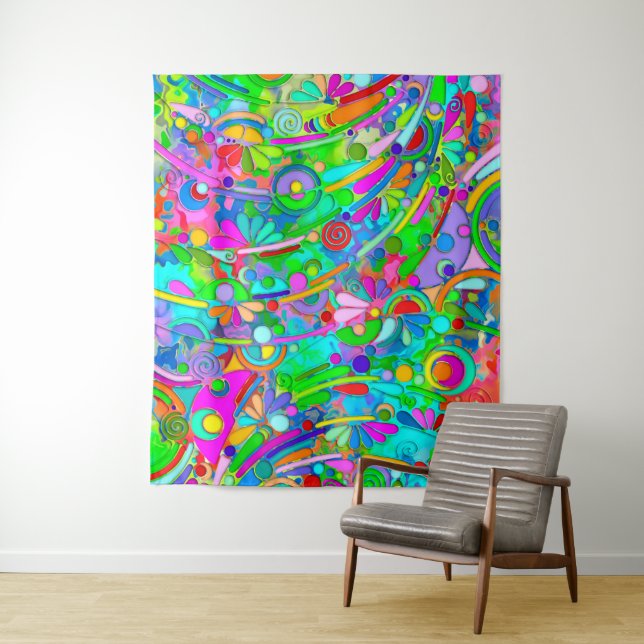 Hand And Digitally Painted Pattern Art 18 Tapestry (In Situ)