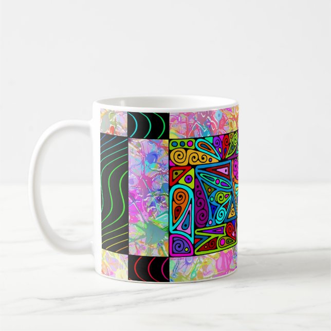 Hand And Digitally Painted Pattern Art 1 Coffee Mug (Left)