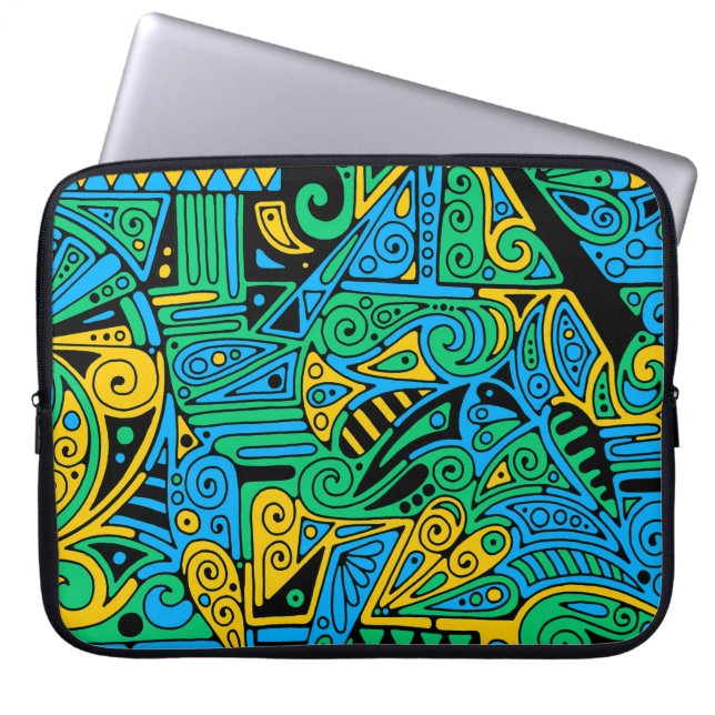Hand And Digitally Painted Pattern Art 21 Laptop Sleeve (Front)