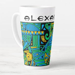 Hand And Digitally Painted Pattern Art 21 Latte Mug