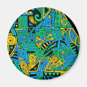 Hand And Digitally Painted Pattern Art 21 Magnet