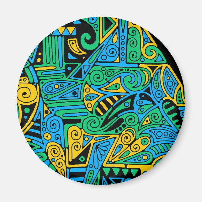 Hand And Digitally Painted Pattern Art 21 Magnet (Front)
