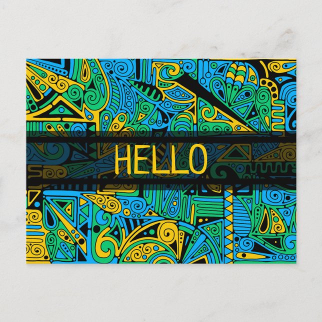 Hand And Digitally Painted Pattern Art 21 Postcard (Front)