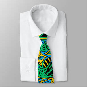 Hand And Digitally Painted Pattern Art 21 Tie