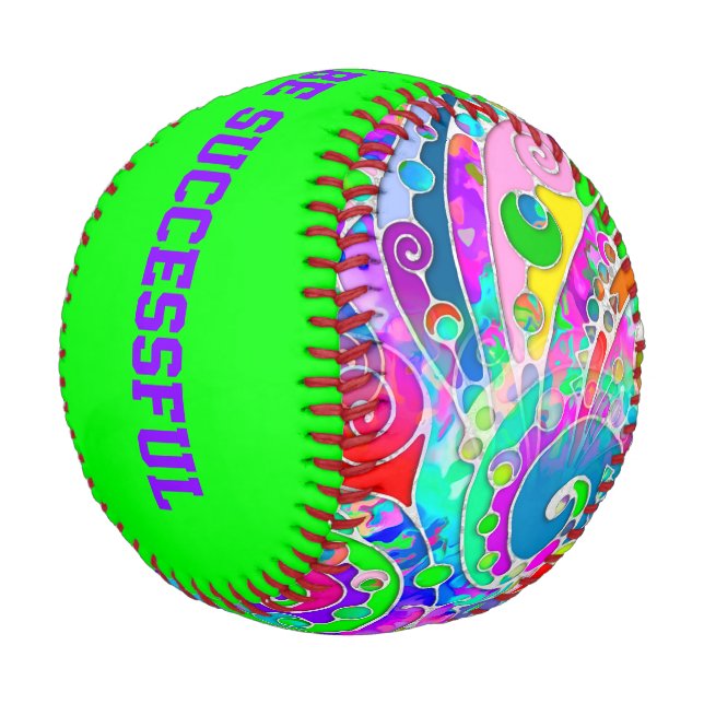 Hand And Digitally Painted Pattern Art 22 Baseball (Angled)