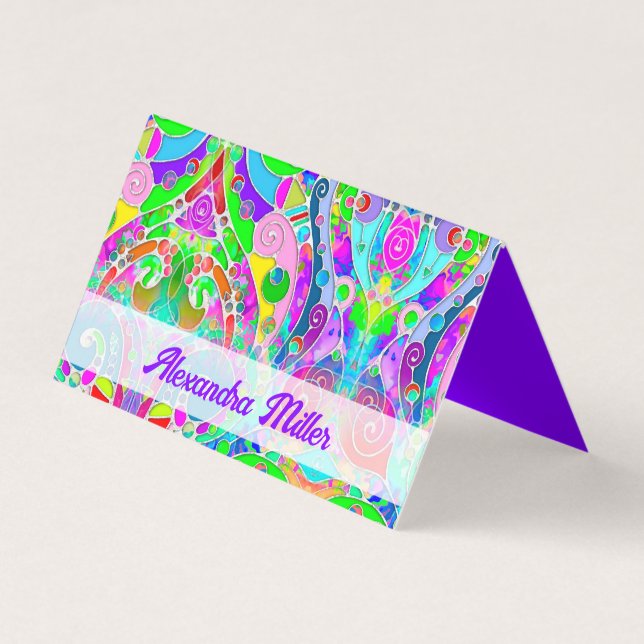 Hand And Digitally Painted Pattern Art 22 Business Card (Front)