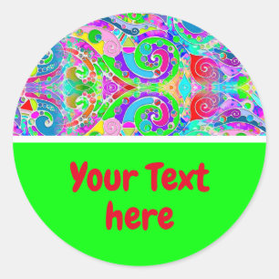 Hand And Digitally Painted Pattern Art 22 Classic Round Sticker