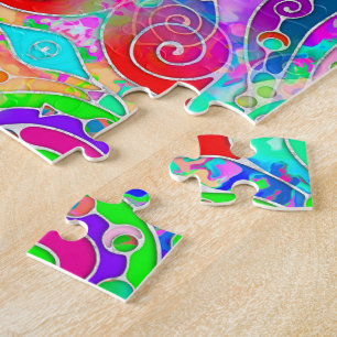 Hand And Digitally Painted Pattern Art 22 Jigsaw Puzzle