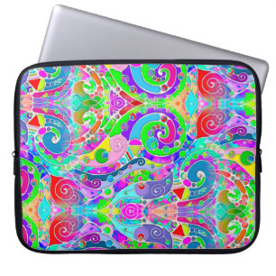 Hand And Digitally Painted Pattern Art 22 Laptop Sleeve