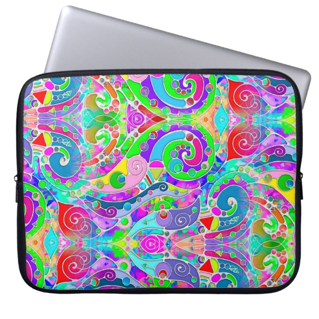 Hand And Digitally Painted Pattern Art 22 Laptop Sleeve (Front)