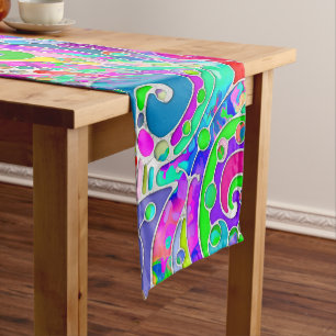 Hand And Digitally Painted Pattern Art 22 Short Table Runner