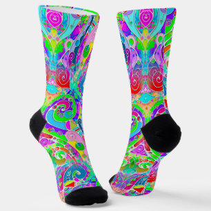Hand And Digitally Painted Pattern Art 22 Socks