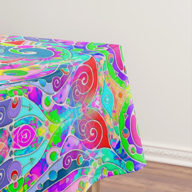 Hand And Digitally Painted Pattern Art 22 Tablecloth (In Situ)
