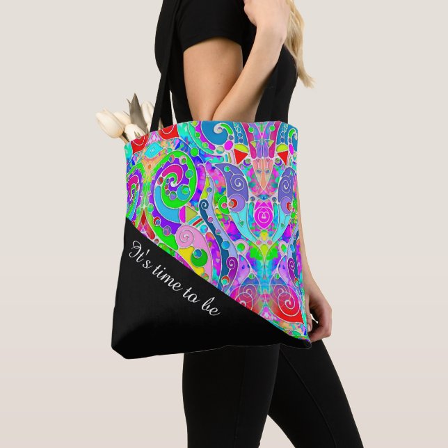 Hand And Digitally Painted Pattern Art 22 Tote Bag (Close Up)