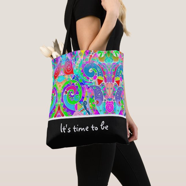 Hand And Digitally Painted Pattern Art 22 Tote Bag (Close Up)