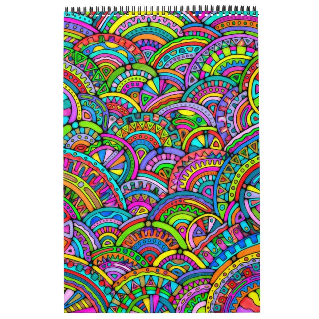 Hand And Digitally Painted Pattern Art 27 Calendar (Cover)