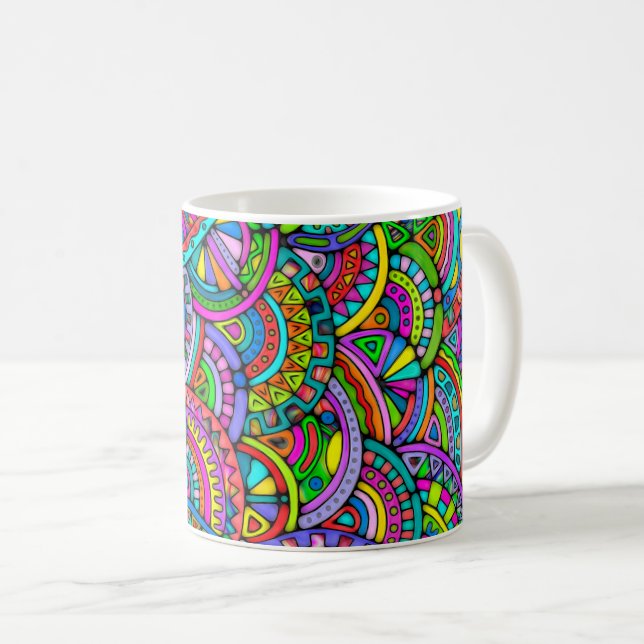 Hand And Digitally Painted Pattern Art 27 Coffee Mug (Front Right)