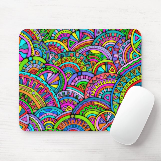 Hand And Digitally Painted Pattern Art 27 Mouse Pad (With Mouse)
