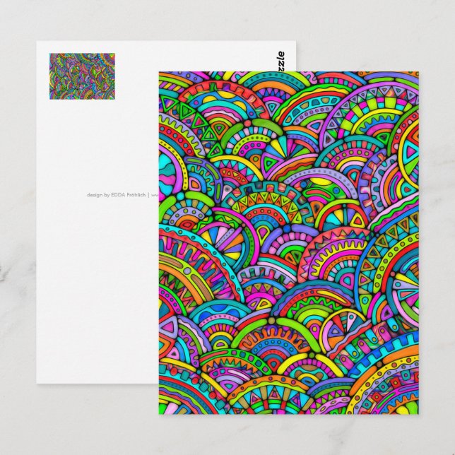 Hand And Digitally Painted Pattern Art 27 Postcard (Front/Back)
