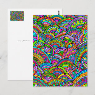 Hand And Digitally Painted Pattern Art 27 Postcard