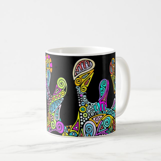 Hand And Digitally Painted Pattern Art 28 Coffee Mug (Front Right)