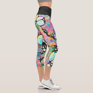Hand And Digitally Painted Pattern Art 31 Capri Leggings