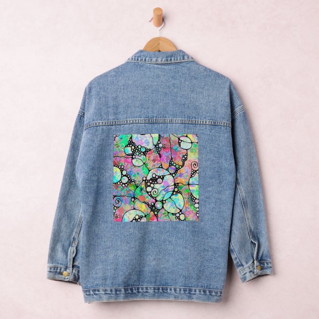 Hand And Digitally Painted Pattern Art 31 Denim Jacket (Hangar)