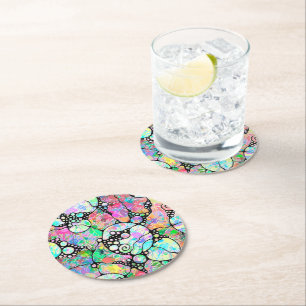 Hand And Digitally Painted Pattern Art 31 Round Paper Coaster