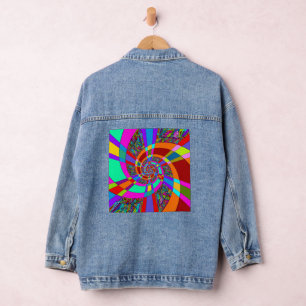 Hand And Digitally Painted Pattern Art 3 Denim Jacket