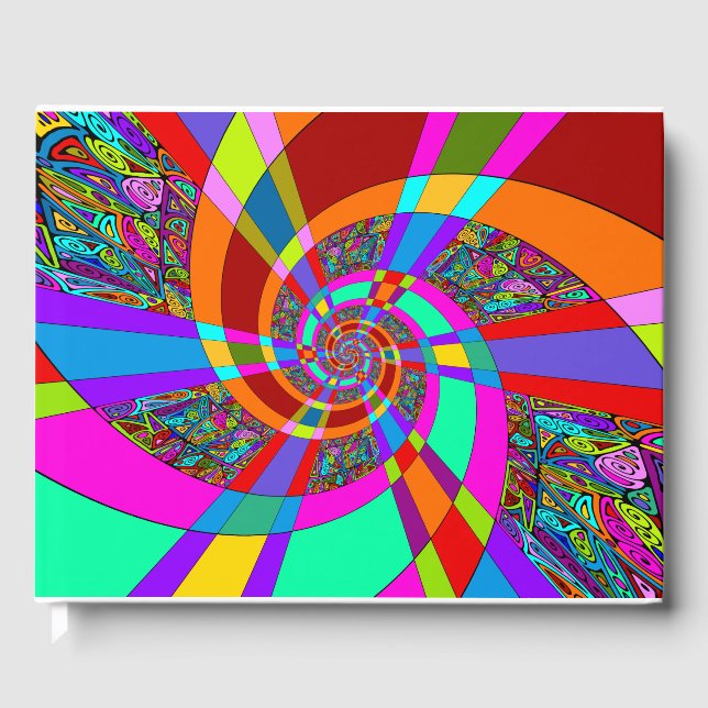 Hand And Digitally Painted Pattern Art 3 Guest Book (Front)