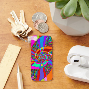 Hand And Digitally Painted Pattern Art 3 Key Ring