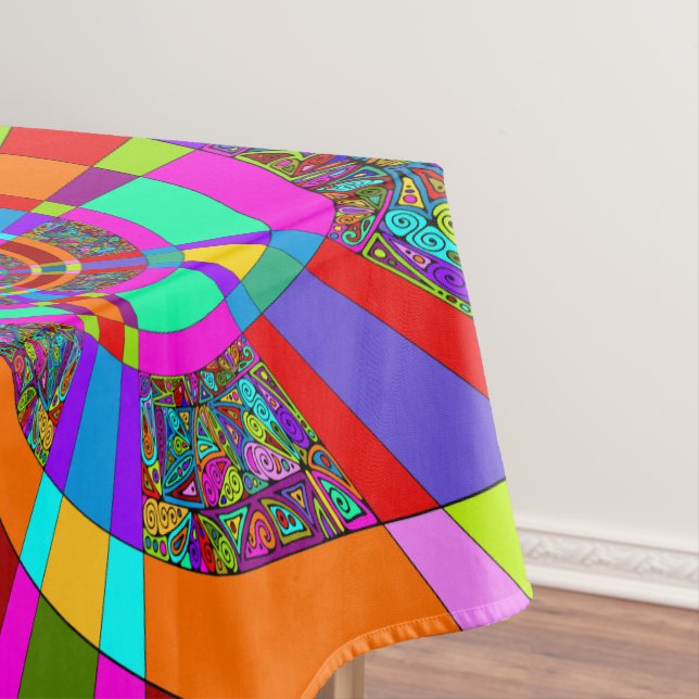 Hand And Digitally Painted Pattern Art 3 Tablecloth (In Situ)