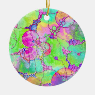 Hand And Digitally Painted Pattern Art 41 Ceramic Ornament