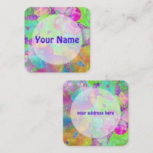 Hand And Digitally Painted Pattern Art 41 Square Business Card