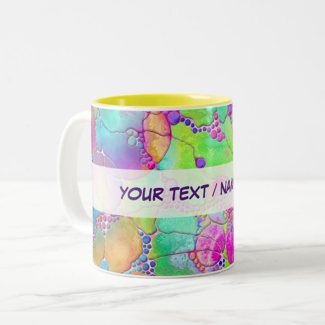 Hand And Digitally Painted Pattern Art 41 Two-Tone Coffee Mug (Front Left)