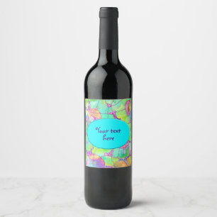 Hand And Digitally Painted Pattern Art 41 Wine Label