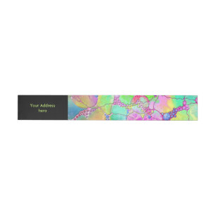 Hand And Digitally Painted Pattern Art 41 Wraparound Address Label