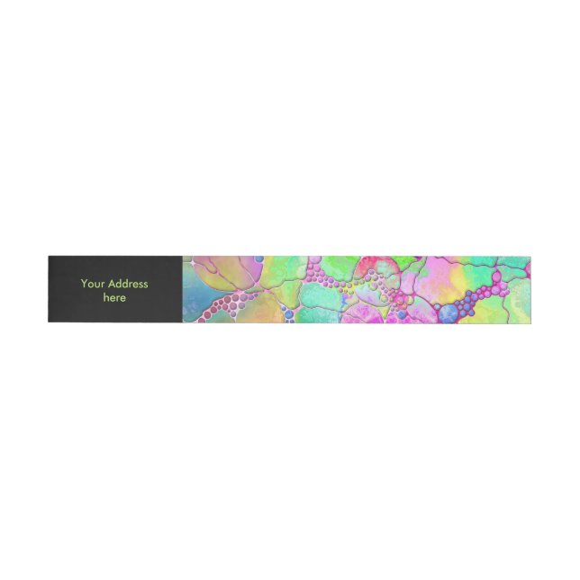 Hand And Digitally Painted Pattern Art 41 Wraparound Address Label (Individual)