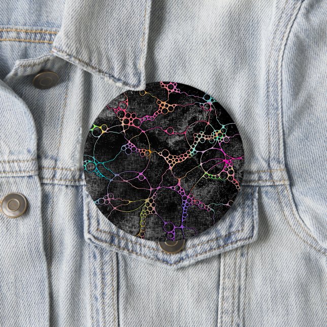 Hand And Digitally Painted Pattern Art 44 10 Cm Round Badge (In Situ)