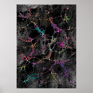 Hand And Digitally Painted Pattern Art 44 Poster